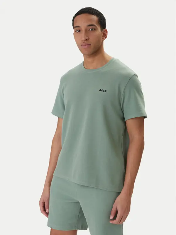 Boss BOSS T-shirt Waffle 50535891 Zelena Regular Fit