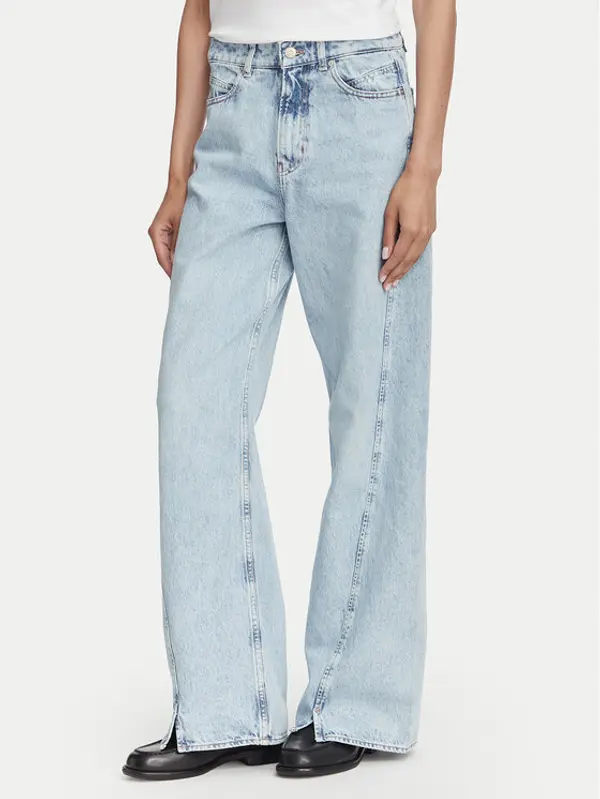 Boss BOSS Traperice Marlene 50564426 Svijetlo plava Wide Leg