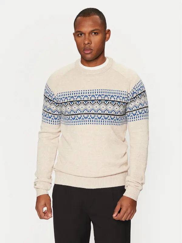 Brave Soul Brave Soul Džemper MK-517ERICKSON Écru Regular Fit