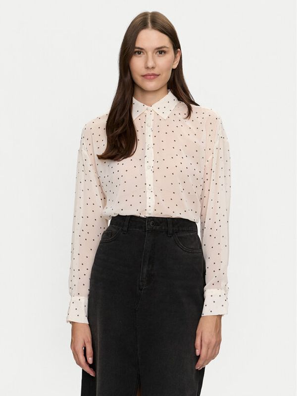 Brave Soul Brave Soul Košulja LSH-272DOTTICREA Écru Regular Fit