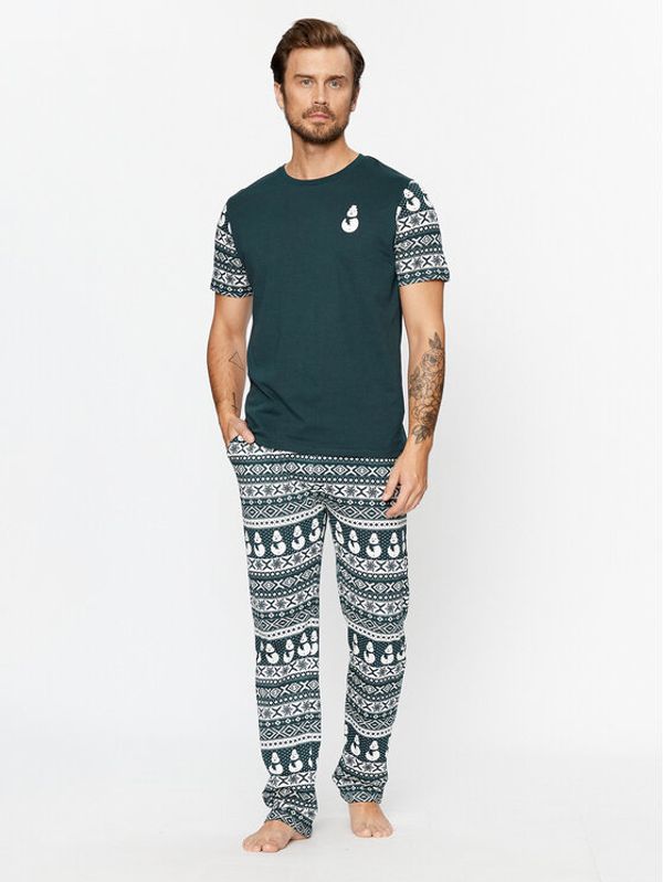 Brave Soul Brave Soul Pidžama MLWS-149WINTERY Zelena Regular Fit