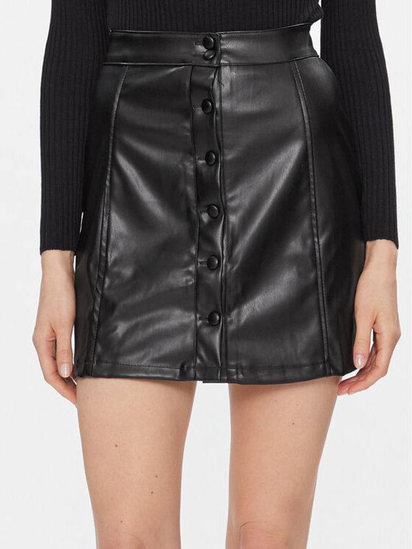 Brave Soul Brave Soul Suknja od imitacije kože LSKW-225LISABLK Crna Regular Fit