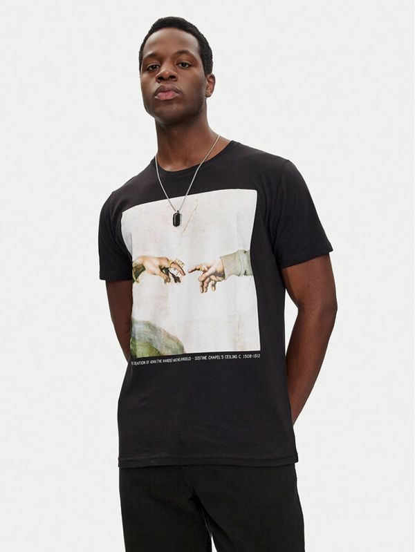 Brave Soul Brave Soul T-shirt MTS-149CHAPEL Crna Regular Fit