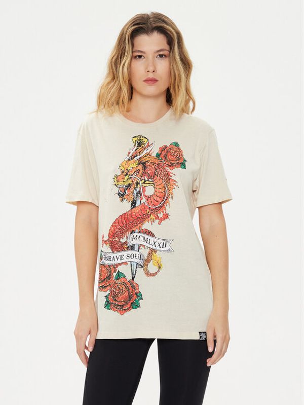 Brave Soul Brave Soul T-shirt MTS-149LENNON Écru Straight Fit