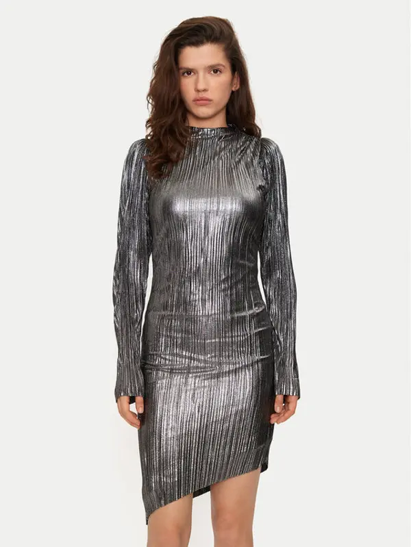 Bruuns Bazaar Bruuns Bazaar Koktel haljina BBW3707 Srebrna Regular Fit