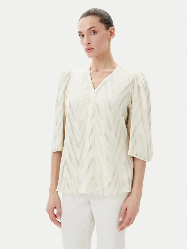 Bruuns Bazaar Bruuns Bazaar Majica Collard Majlya BBW4486 Bež Regular Fit