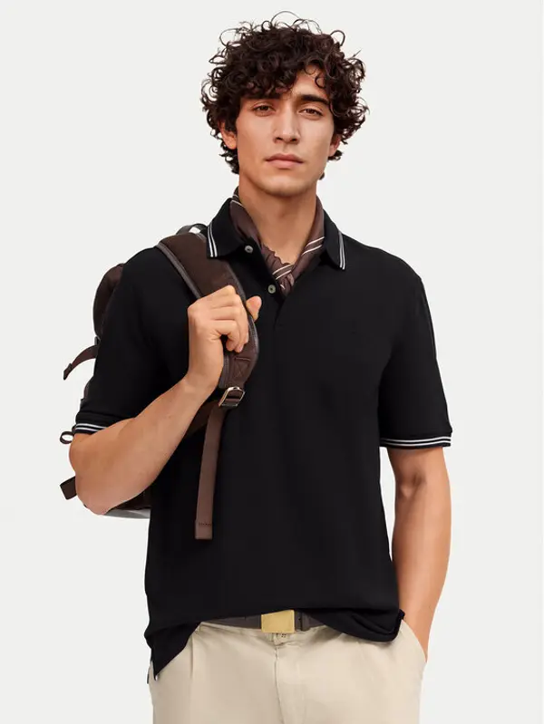 Bugatti Bugatti Polo 8150-15001E Crna Regular Fit