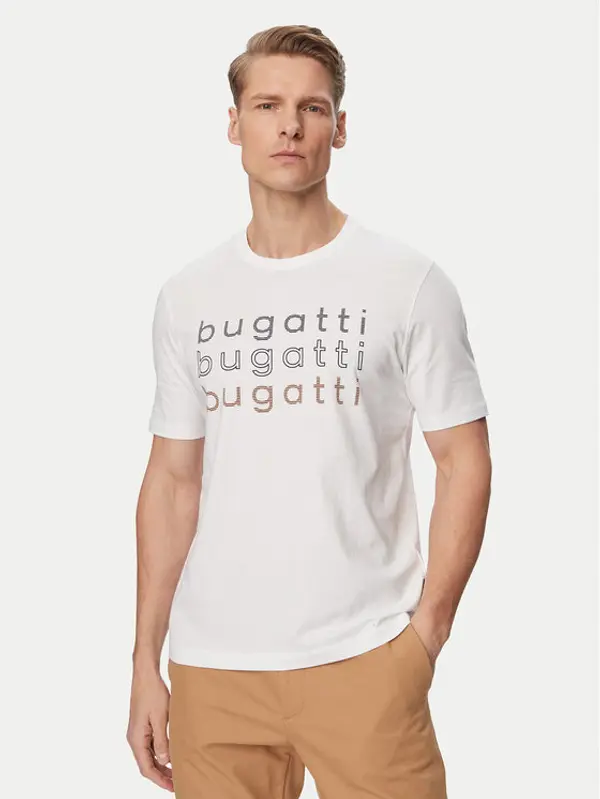 Bugatti Bugatti T-shirt 8350-15042E Bijela Regular Fit