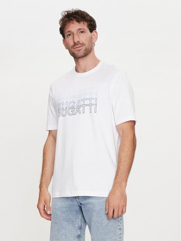 Bugatti Bugatti T-shirt 8350 55042A Bijela Modern Fit