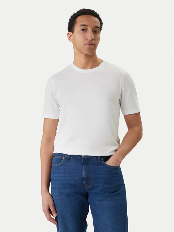 Bugatti Bugatti T-shirt 8350-95040 Bijela Slim Fit