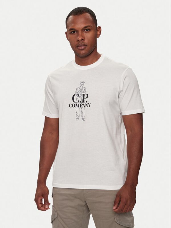 C.P. Company C.P. Company T-shirt 17CMTS063A005100W Bijela Regular Fit