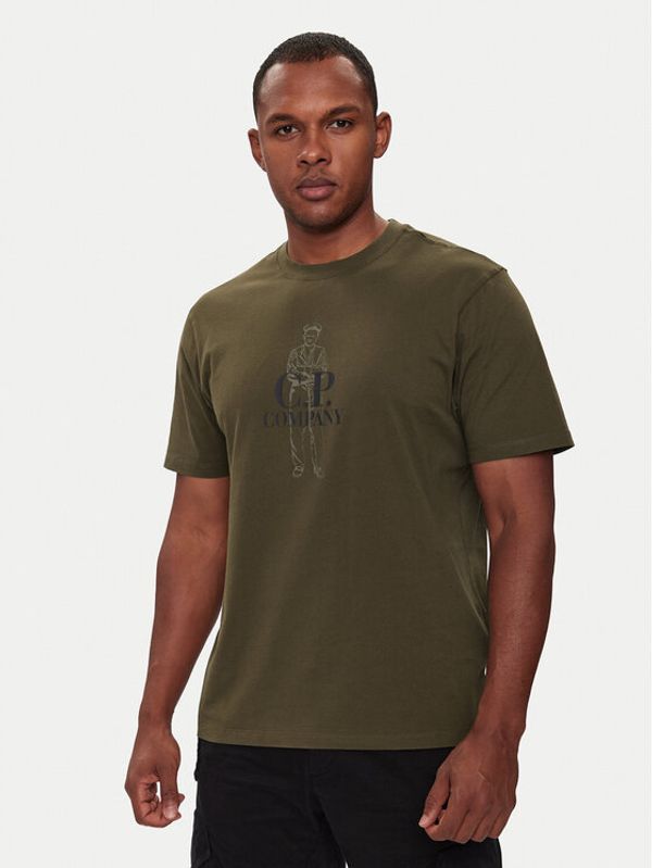 C.P. Company C.P. Company T-shirt 17CMTS063A005100W Zelena Regular Fit