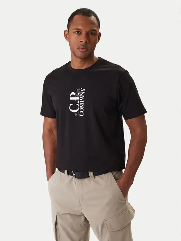 C.P. Company C.P. Company T-shirt 20CMTS084A005100W Crna Regular Fit