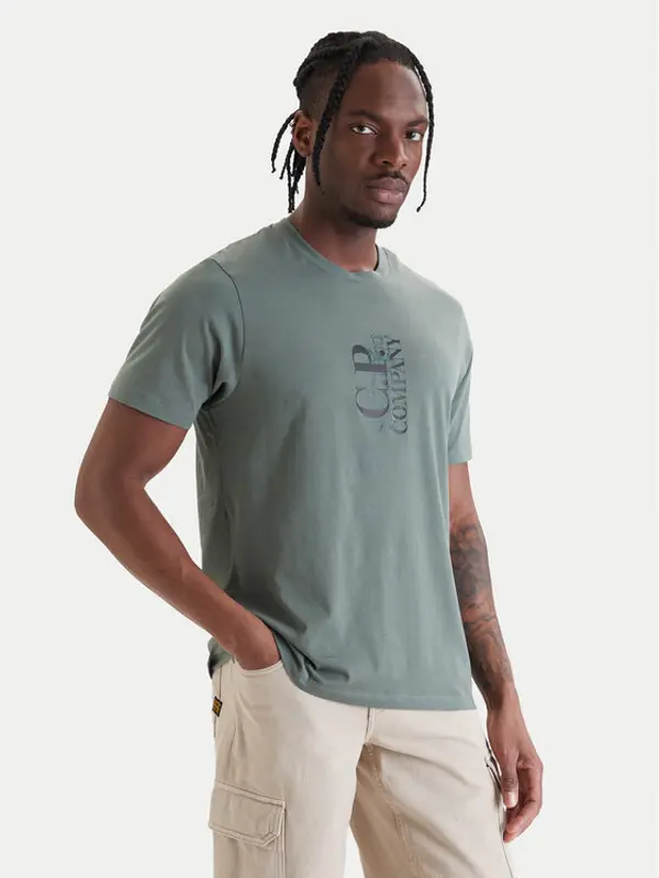 C.P. Company C.P. Company T-shirt 20CMTS084A005100W Zelena Regular Fit