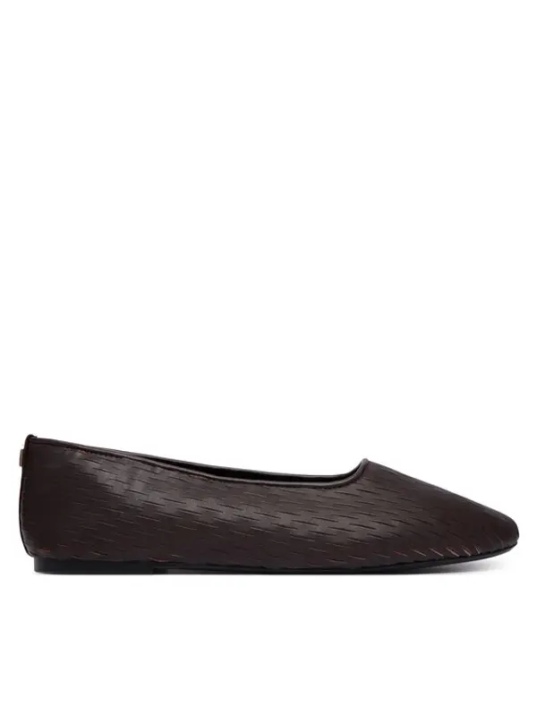 Calvin Klein Calvin Klein Balerinke Oblique Ballerina Cut Lth HW0HW03033 Tamnocrvena