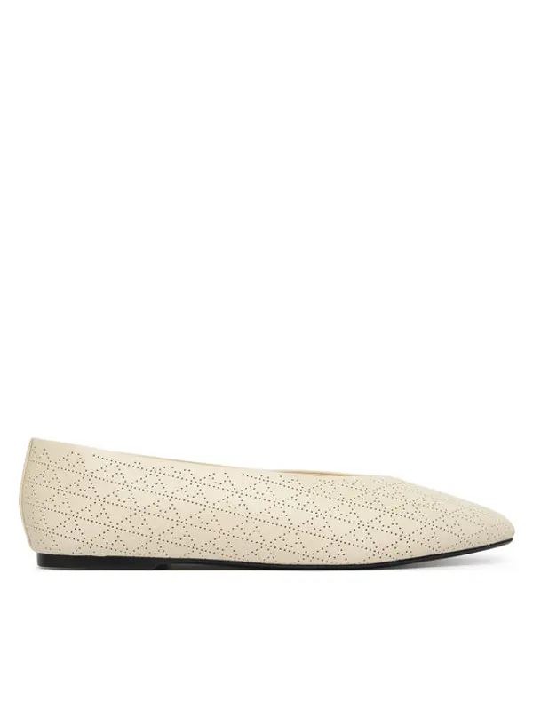 Calvin Klein Calvin Klein Balerinke Square Ballerina Aop Lth HW0HW02936 Bež