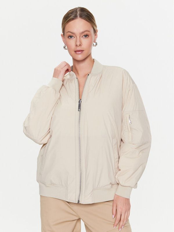 Calvin Klein Calvin Klein Bomber Light Paded Quilt Bomber Jacket K20K205178 Écru Regular Fit