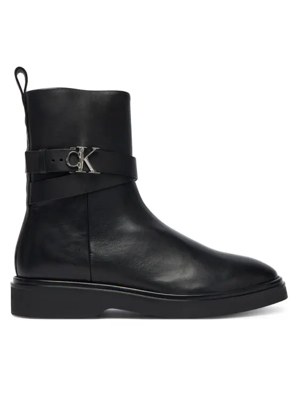 Calvin Klein Calvin Klein Čizme Ankle Boot W/ Metal Logo HW0HW02663 Crna
