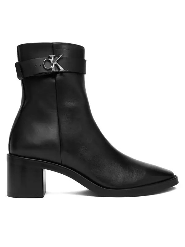 Calvin Klein Calvin Klein Čizme Block Heel Boot W/ Metal Logo HW0HW02591 Crna