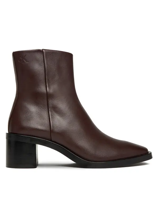 Calvin Klein Calvin Klein Čizme Block Heel Zip Boot Lth HW0HW02593 Tamnocrvena
