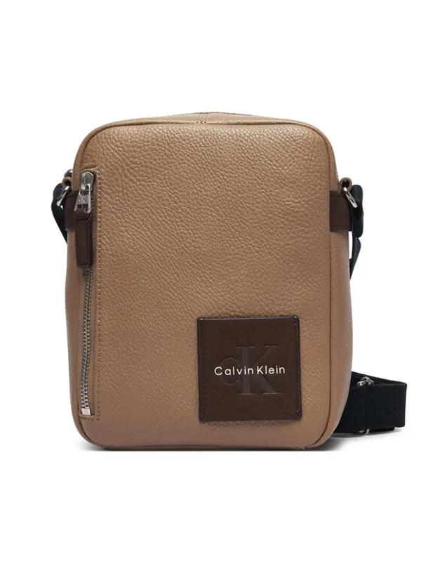 Calvin Klein Calvin Klein Crossover torbica Bold Pebble Ssnl Simple Reporter LV04D3624G Bež