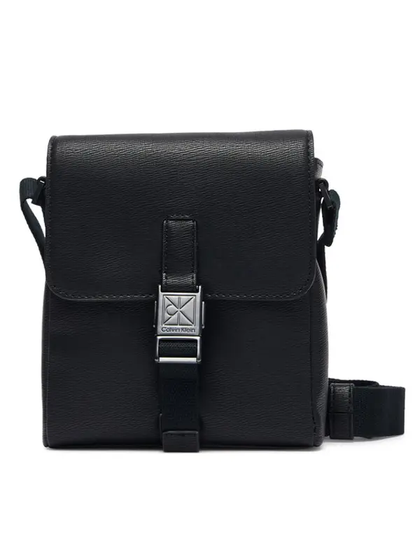 Calvin Klein Calvin Klein Crossover torbica Emblem Hw Flap Reporter LV04D3506G Crna