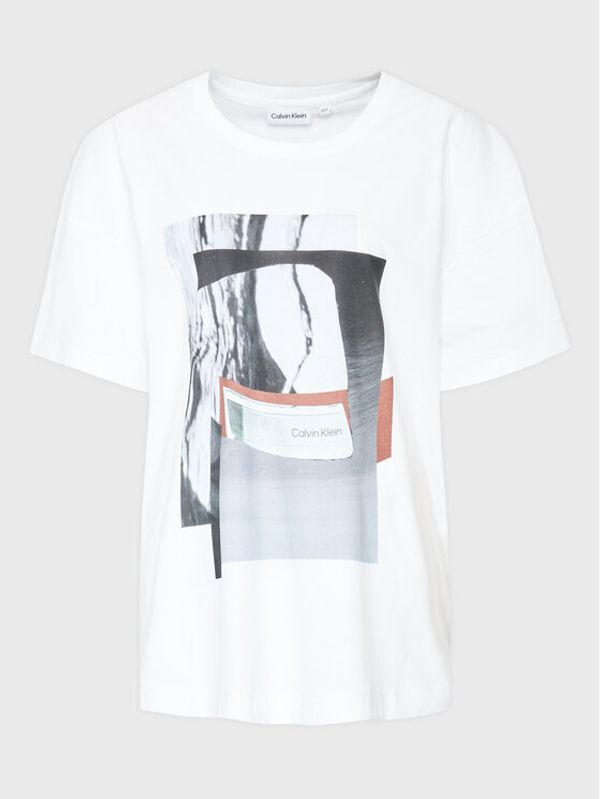 Calvin Klein Curve Calvin Klein Curve T-shirt Inclu Photo Print K20K205462 Bijela Regular Fit