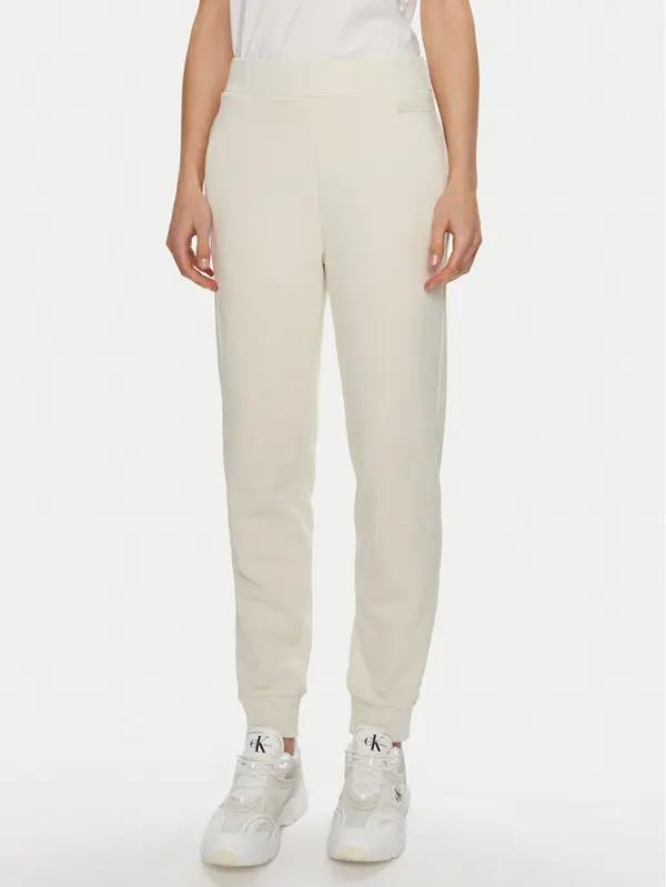 Calvin Klein Calvin Klein Donji dio trenerke Micro Logo K20K206632 Écru Regular Fit
