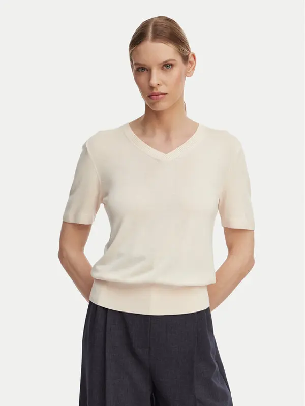 Calvin Klein Calvin Klein Džemper LV044F323G Krem Regular Fit