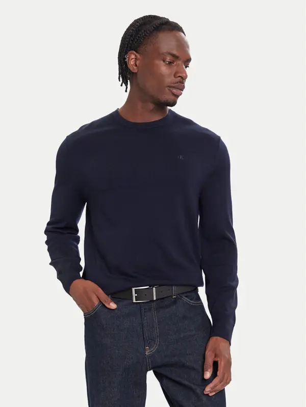 Calvin Klein Calvin Klein Džemper LV04LB305G Tamnoplava Regular Fit