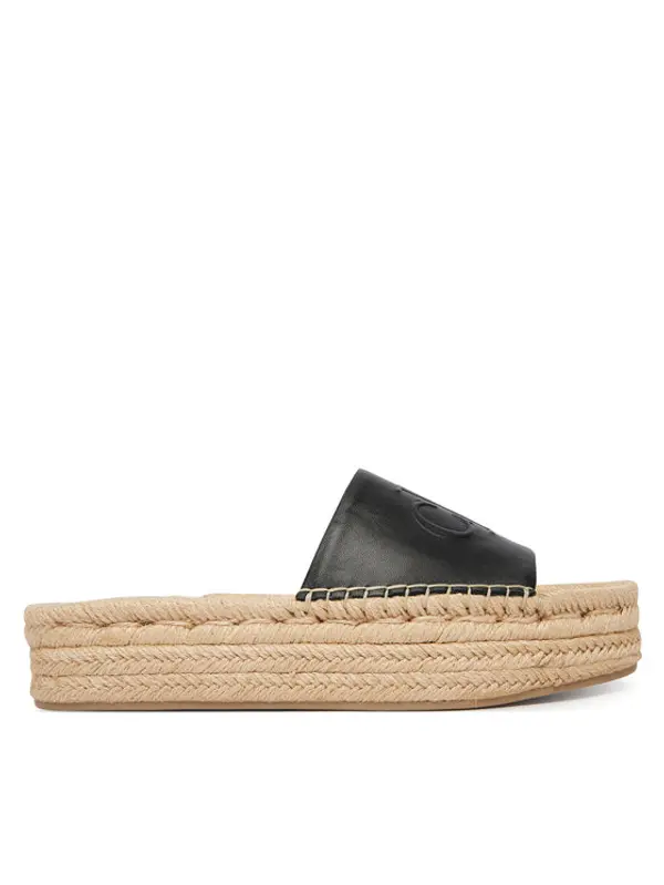 Calvin Klein Calvin Klein Espadrile Flatf Espa Mule Lth Mg HW0HW03027 Crna