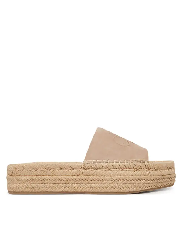 Calvin Klein Calvin Klein Espadrile Flatf Espa Mule Nub Mg HW0HW02890 Bež