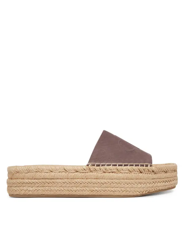 Calvin Klein Calvin Klein Espadrile Flatf Espa Mule Nub Mg HW0HW02890 Smeđa