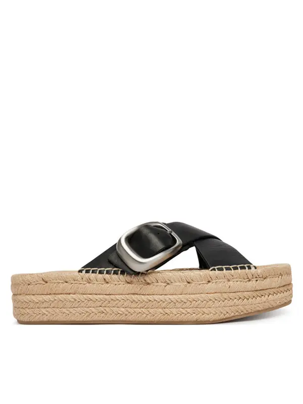Calvin Klein Calvin Klein Espadrile Flatf Espadrill Cross Lth Hdw HW0HW02892 Crna