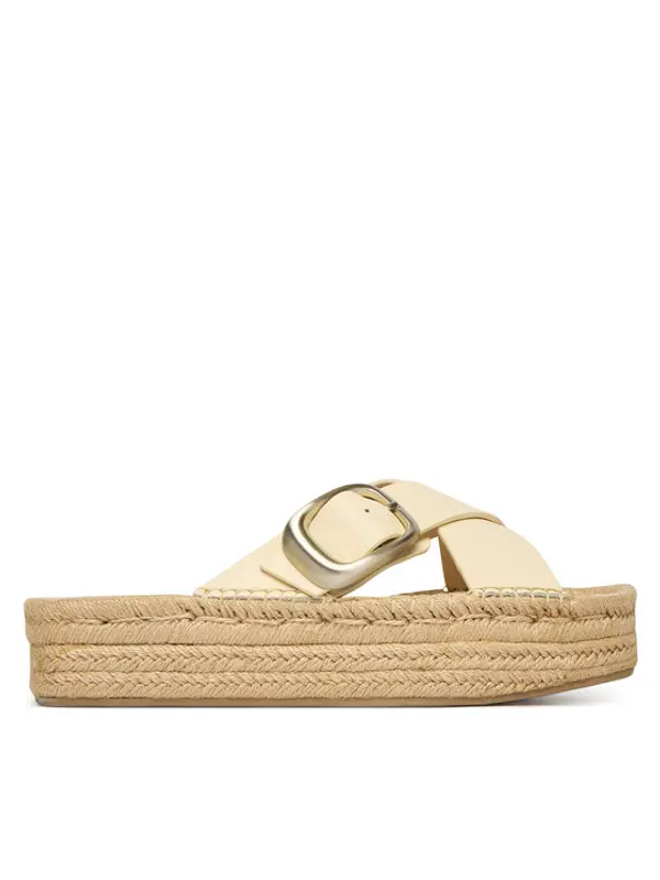 Calvin Klein Calvin Klein Espadrile Flatf Espadrill Cross Lth Hdw HW0HW02892 Écru