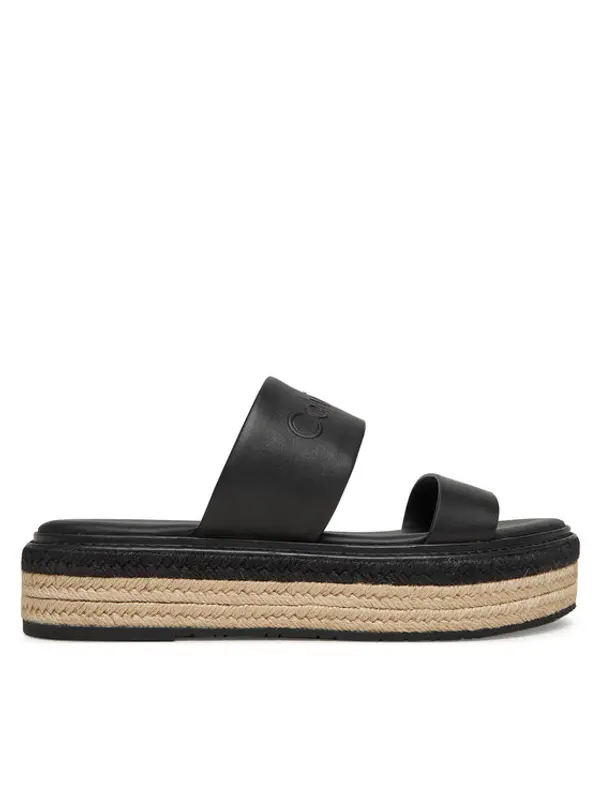 Calvin Klein Calvin Klein Espadrile Flatform Wedge Slide - He HW0HW02374 Crna