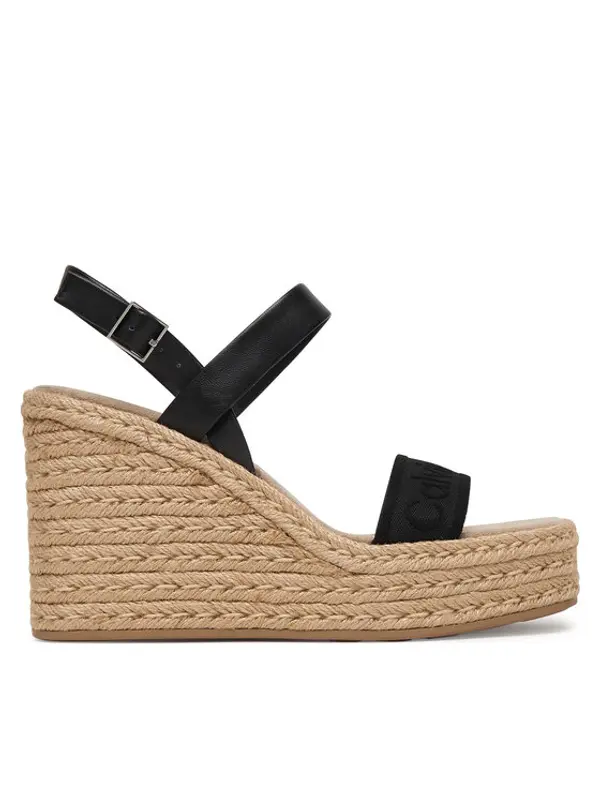 Calvin Klein Calvin Klein Espadrile Wedge Espad 70 Webbing Lth HW0HW02901 Crna
