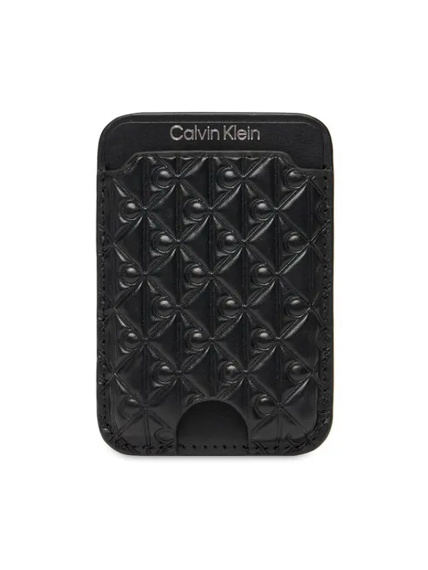 Calvin Klein Calvin Klein Etui za kreditne kartice Aop Leather Magnetic Card Case LV04F1100G Crna