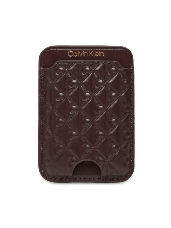 Calvin Klein Calvin Klein Etui za kreditne kartice Aop Leather Magnetic Card Case LV04F1100G Tamnocrvena