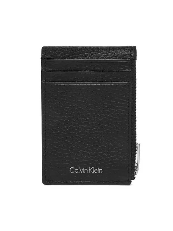 Calvin Klein Calvin Klein Etui za kreditne kartice Foil Emboss N/S Zip Card Case LV04D1244G Crna