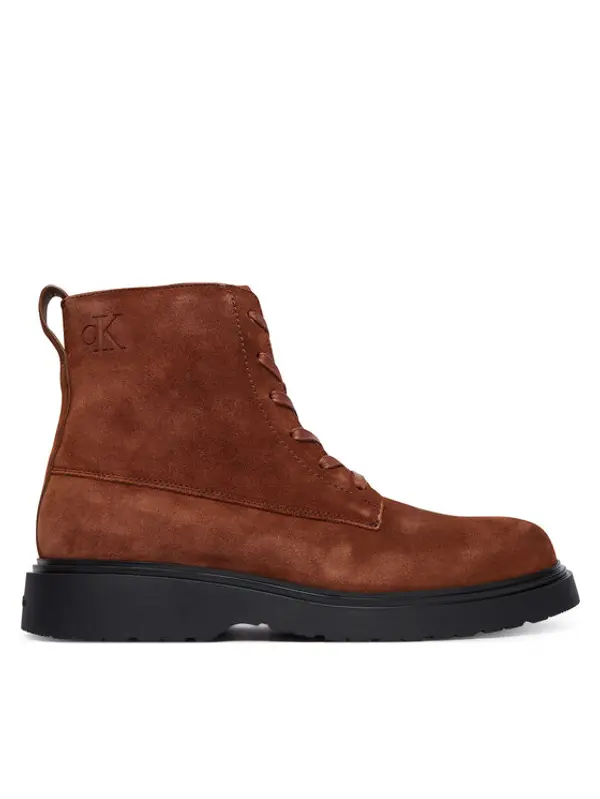 Calvin Klein Calvin Klein Gležnjače Combat Ess Lace Up Zip Boot Su YM0YM01371 Smeđa