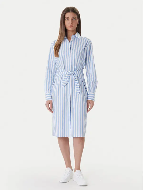 Calvin Klein Calvin Klein Haljina košulja Yarndye LV044F032G Plava Regular Fit