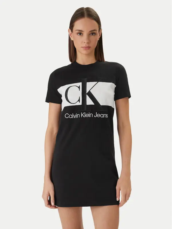 Calvin Klein Calvin Klein Haljina za svaki dan Blocking LV047F288G Crna Regular Fit