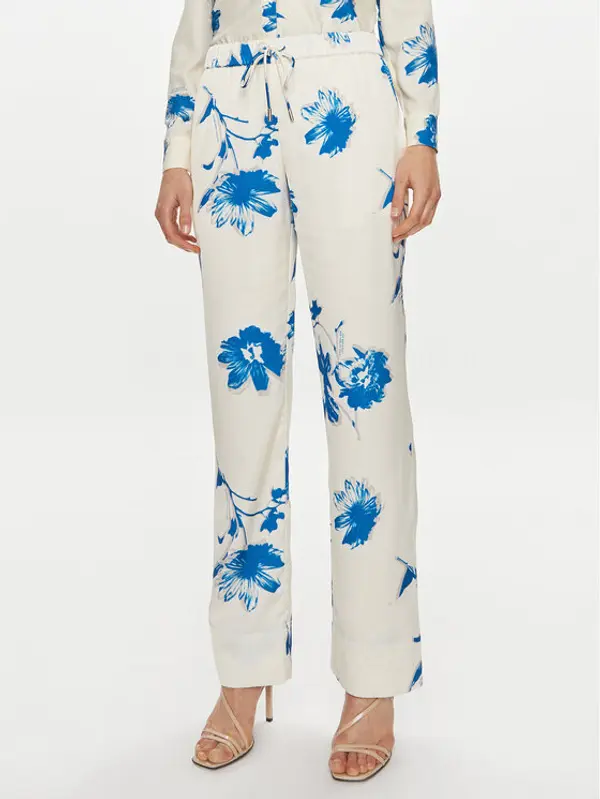 Calvin Klein Calvin Klein Hlače K20K206662 Bijela Regular Fit