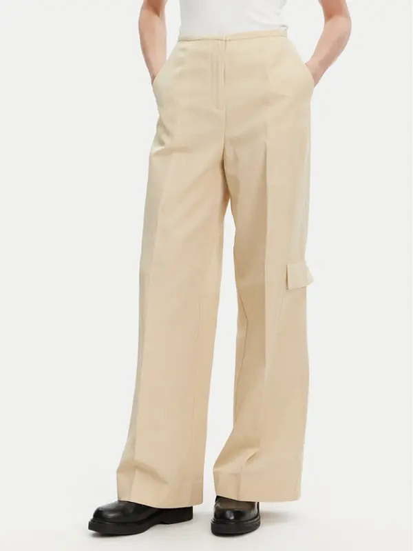 Calvin Klein Calvin Klein Hlače K20K208168 Bež Wide Leg