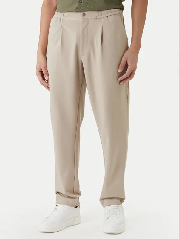 Calvin Klein Calvin Klein Hlače LV04LF607G Bež Tapered Fit