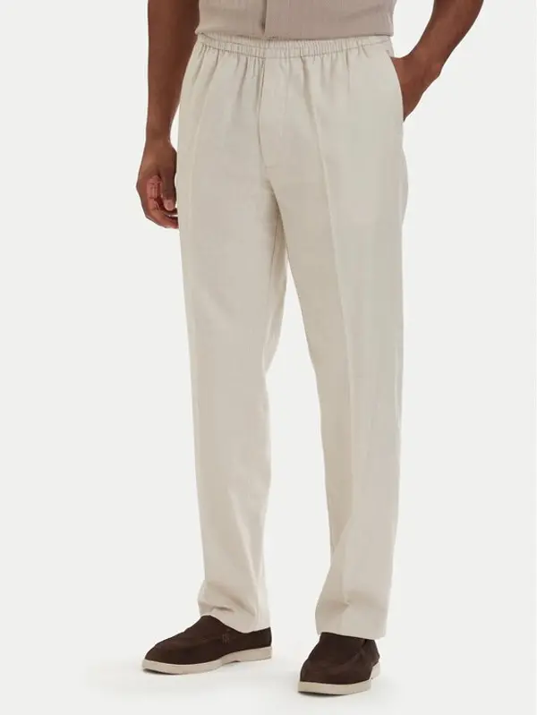 Calvin Klein Calvin Klein Hlače LV04LF619G Svijetlo bež Straight Fit