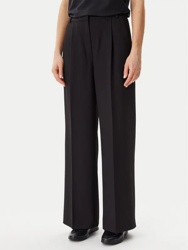 Calvin Klein Calvin Klein Hlače Travel Twill K20K208214 Crna Wide Leg