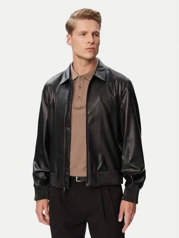 Calvin Klein Calvin Klein Jakna od imitacije kože LV04RG406G Crna Regular Fit