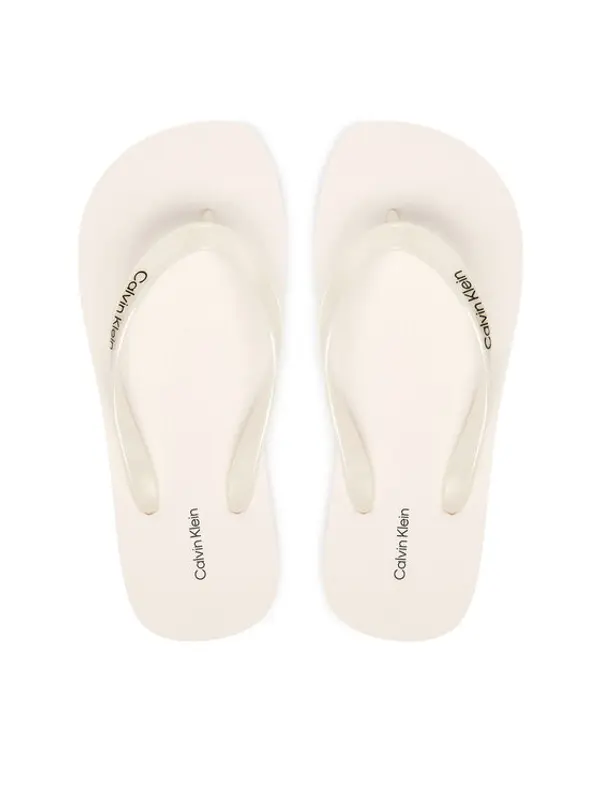 Calvin Klein Calvin Klein Japanke Arwa - Metallic Pearlised Flip Flops HW0HW02956 Bijela